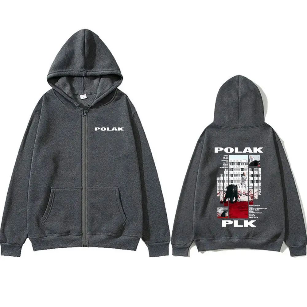 Rapper Plk Polak Print Zipper  - Mens Fashion Zip Up Hoodies review and price