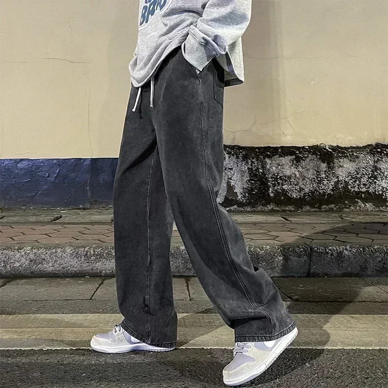 Korean Style Streetwear New Fa - Men'S Fashion Grey Jeans review and price
