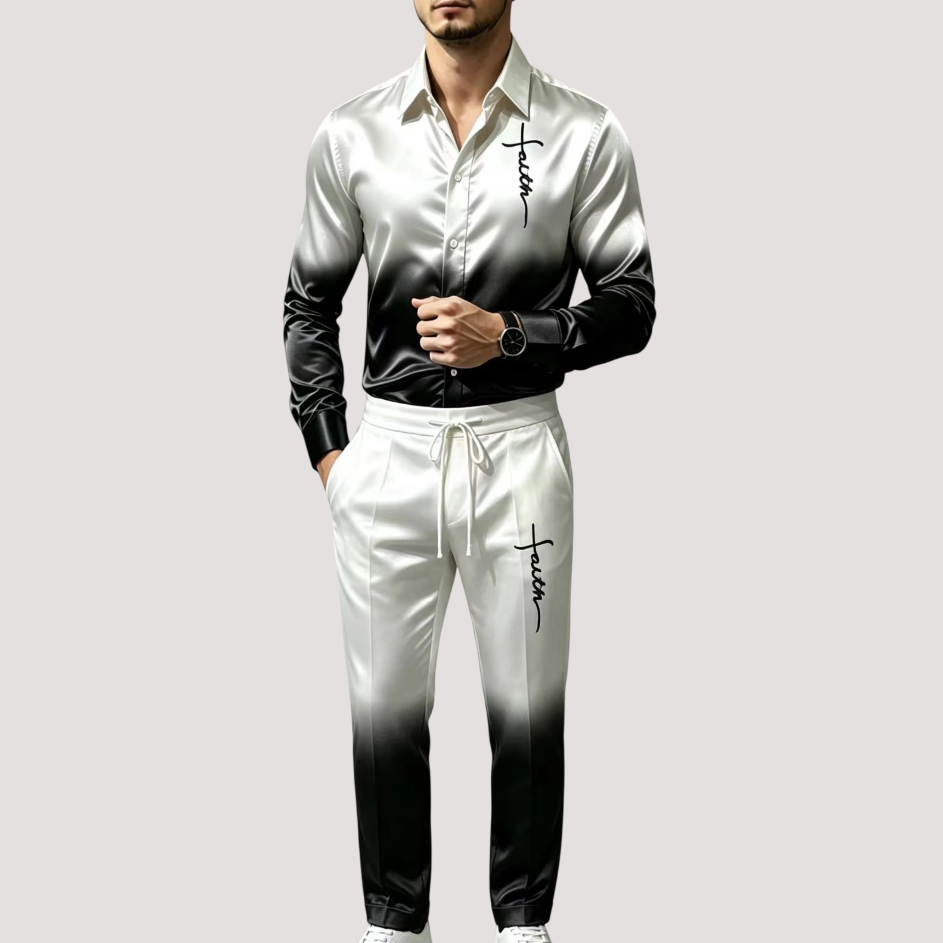 Men's Satin Silk Sports Suit T - Mens Fashion Clothes review and price