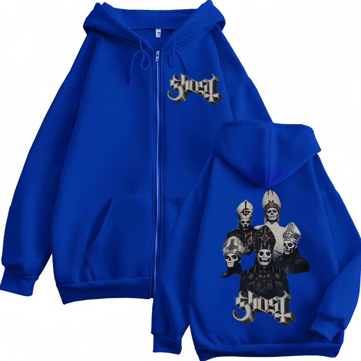 Hot Sale Ghost Band Zipper Hoo - Mens Fashion Zip Up Hoodies review and price