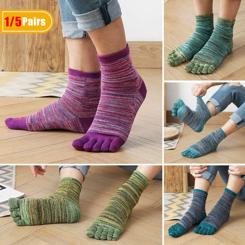 1/5 Pairs Man Colorful Toe Hap - Socks Ankle Men review and price