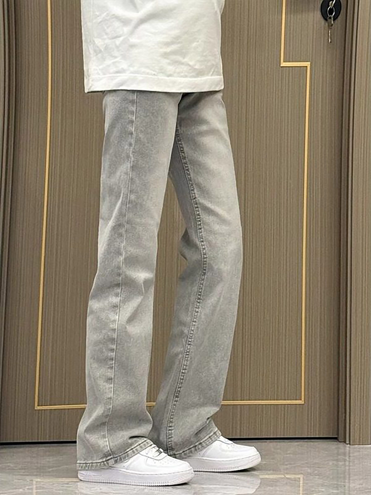 Smoke Grey Straight Leg Slim F - Men'S Fashion Grey Jeans review and price